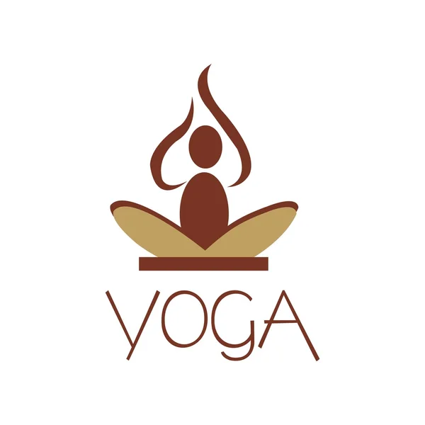 Yoga poz Logo vektör tasarımı. Güzellik, Spa, kaplıca Relax simgesi — Stok Vektör