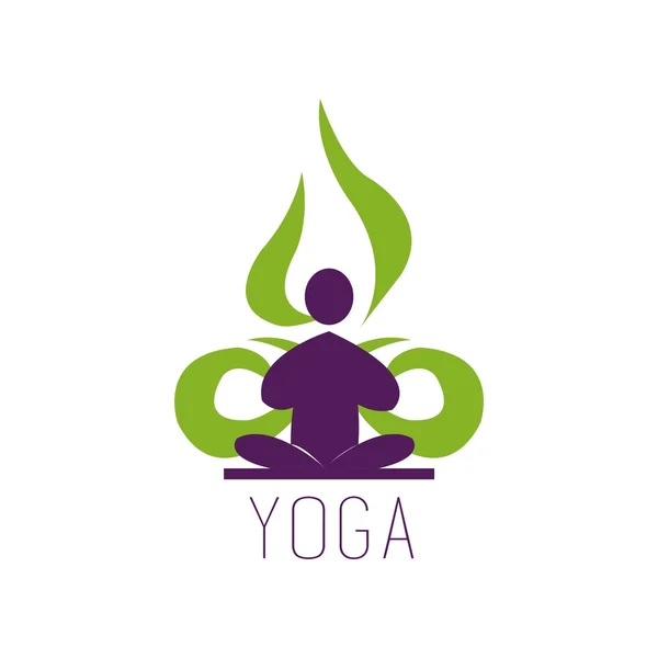 Yoga pose Logo diseño vectorial. Belleza, Spa, Icono de relax — Vector de stock