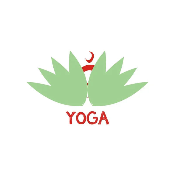 Yoga poz Logo vektör tasarımı. Güzellik, Spa, kaplıca Relax simgesi — Stok Vektör