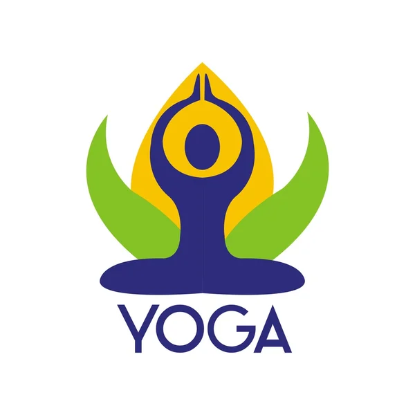Yoga poz Logo vektör tasarımı. Güzellik, Spa, kaplıca Relax simgesi
