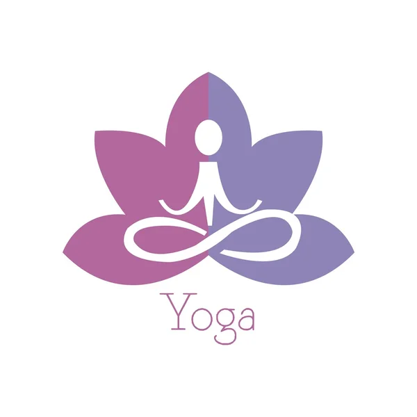 Yoga pose Logo vecteur design. Beauté, Spa, Icône Relax — Image vectorielle