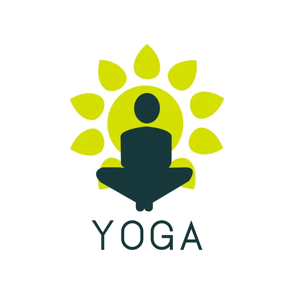 Yoga pose Logo diseño vectorial. Belleza, Spa, Icono de relax — Vector de stock