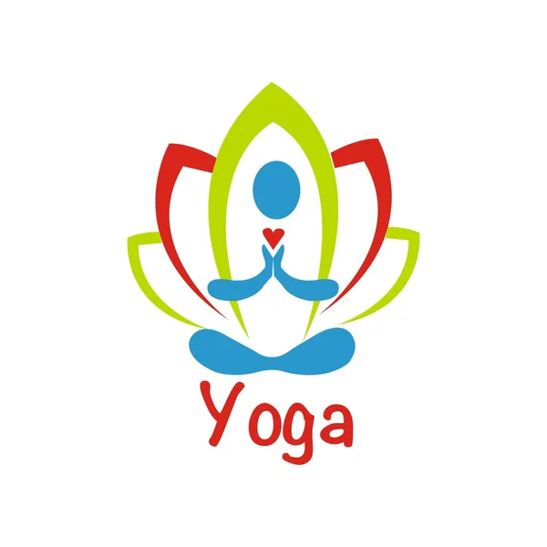 Yoga pose Logo vetor design. Beleza, Spa, ícone Relaxar —  Vetores de Stock