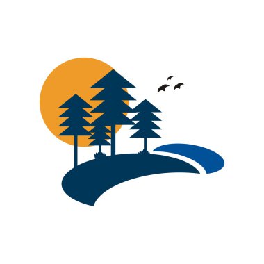 Tatil logo manzara vektör