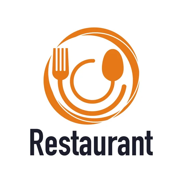 Diseño del logo del restaurante cubertería — Vector de stock