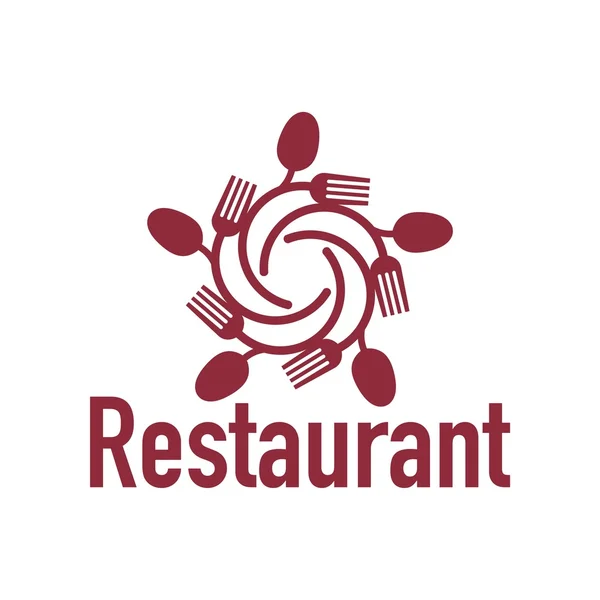 Diseño del logo del restaurante cubertería — Vector de stock
