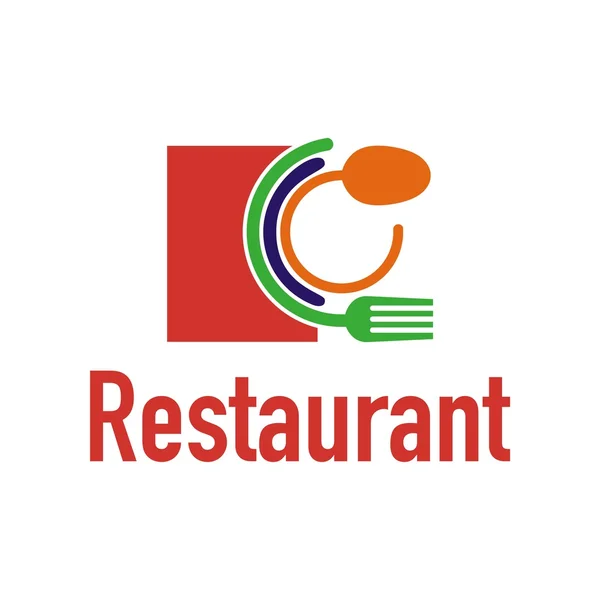 Diseño del logo del restaurante cubertería — Vector de stock