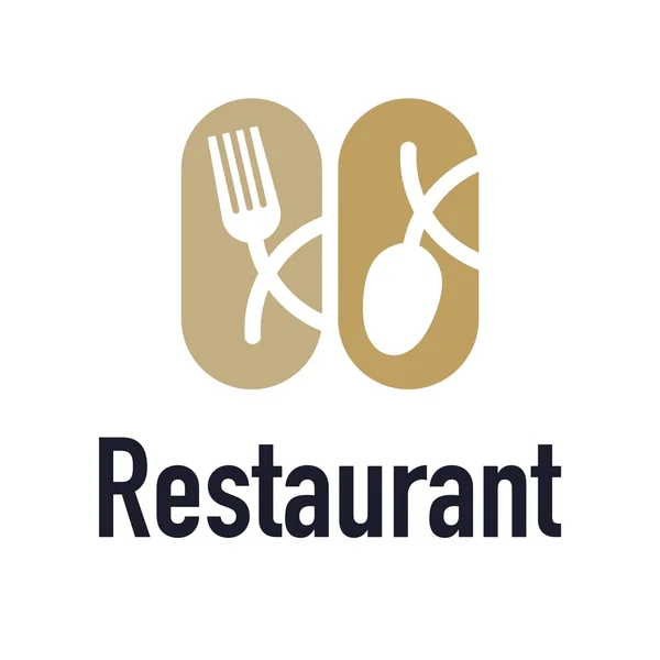 Diseño del logo del restaurante cubertería — Vector de stock