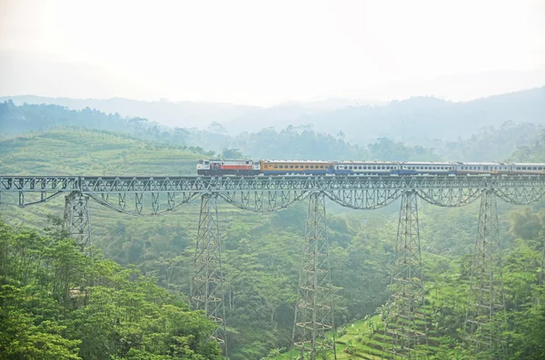Cikubang 橋を通過する列車 ストック写真