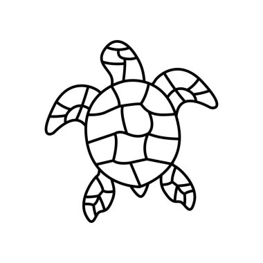 Deniz kaplumbağası ikonu sanatı. Vektör