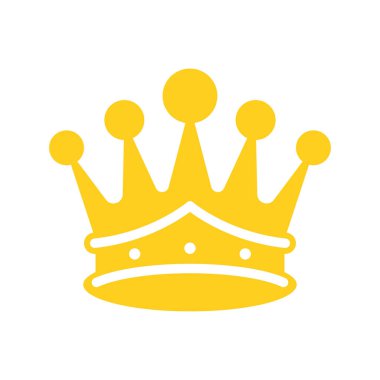 Altın Taç 'ın Basit Düz Çizimi. Kraliyet Majesteleri Otorite ve Güç Sembolü