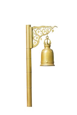 Altın çan. Beyaz arka plan üzerinde izole