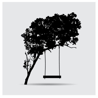 ağaç siluet vektör
