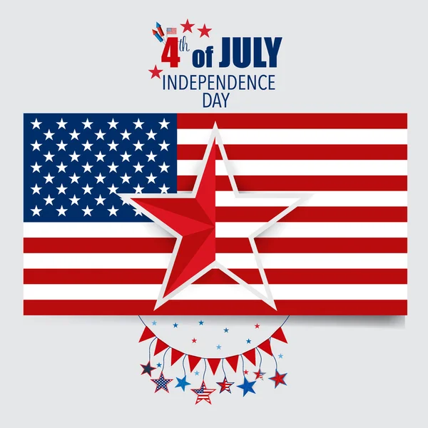 Happy Independence Day Card 4Th July Vector Abstract Background — Stock Vector