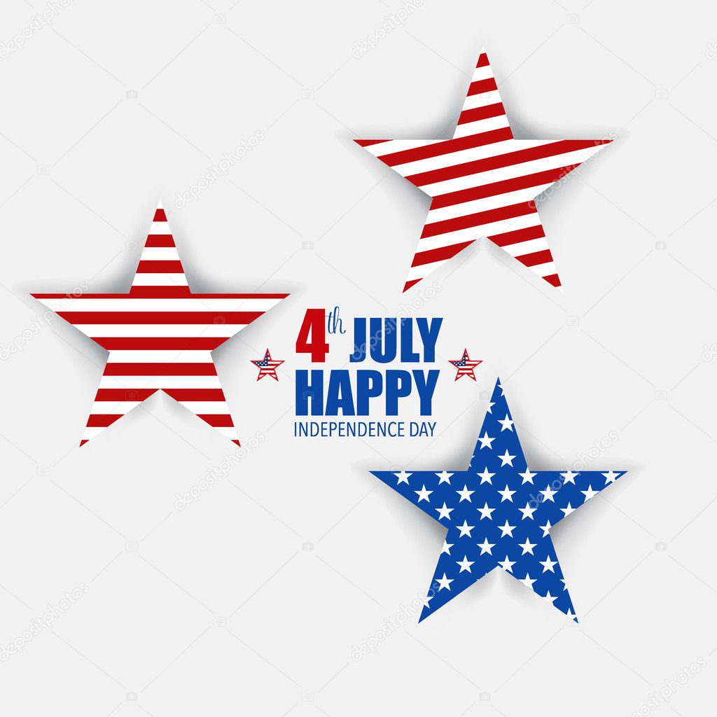 Happy independence day card, 4th of July, Vector abstract background.