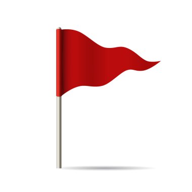 Kırmızı bayrak. Vektör illüstrasyonu.