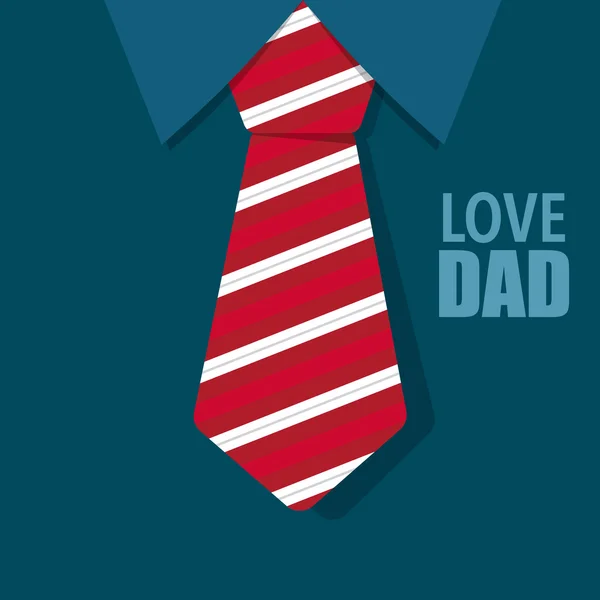 Happy Fathers Day Card Design Big Tie — Stock Vector