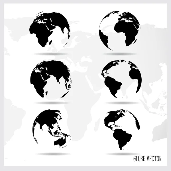 Set World Globe Vector Illustration — Stock Vector