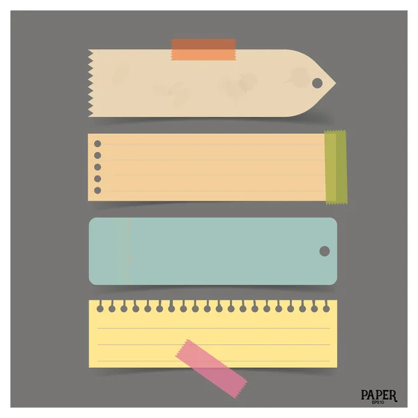 Collection Vintage Vector Note Papers Ready Your Message — 스톡 벡터