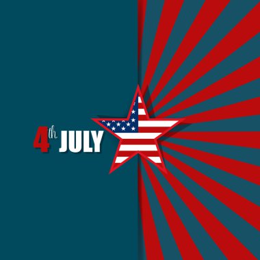 Bağımsızlık günün kutlu olsun, 4 Temmuz, vektör illüstrasyonu.