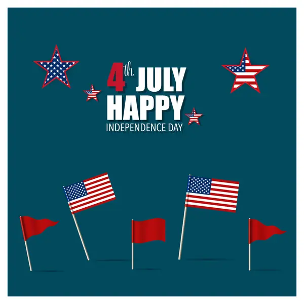 Stock vector Happy independence day card, 4th of July, vector illustration.