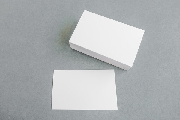Blank business card, postcard with soft shadows.