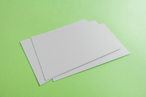 Blank business card, postcard with soft shadows.