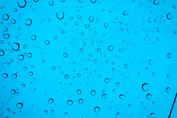 Water Drops Background Water Drops Glass Window Blue Sky — Stock Photo, Image