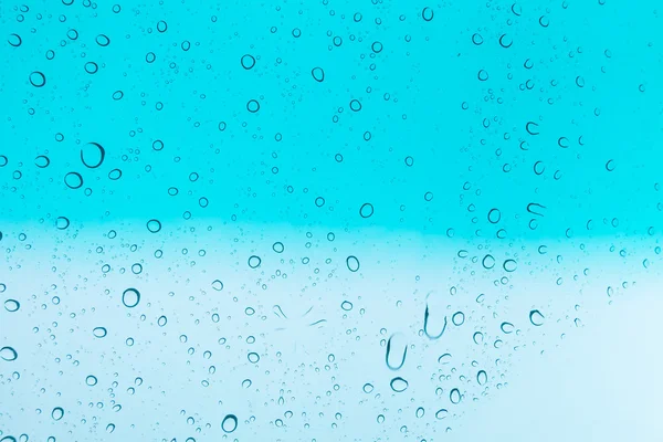 Vízcseppek Háttér Vízcseppek Üveg Ablakon Kék — Stock Fotó