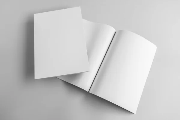 Catálogo Blanco Revista Plantilla Libro Con Sombras Suaves Listo Para —  Fotos de Stock