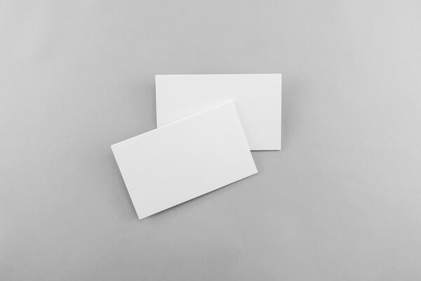 Blank business card, postcard with soft shadows.