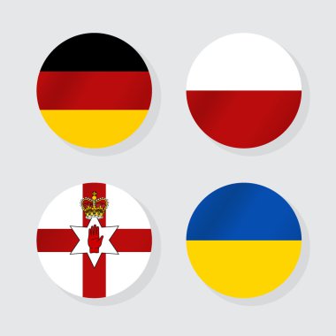 Avrupa bayrakları. Vektör illüstrasyonu.