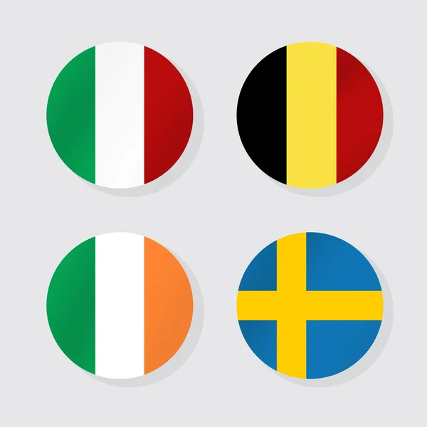 Europas Flaggor Vektorillustration — Stock vektor