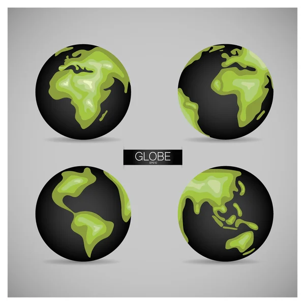 Conjunto Globe Moderno Ilustración Vectorial — Vector de stock