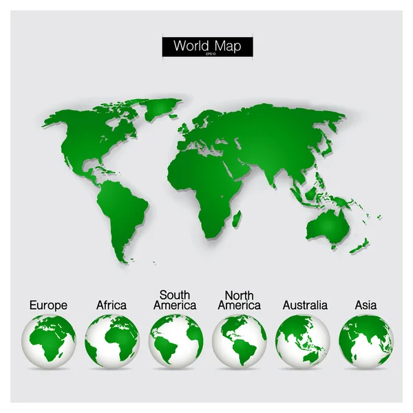Dünya Haritası Küre Vektör Illüstrasyonu — Stok Vektör