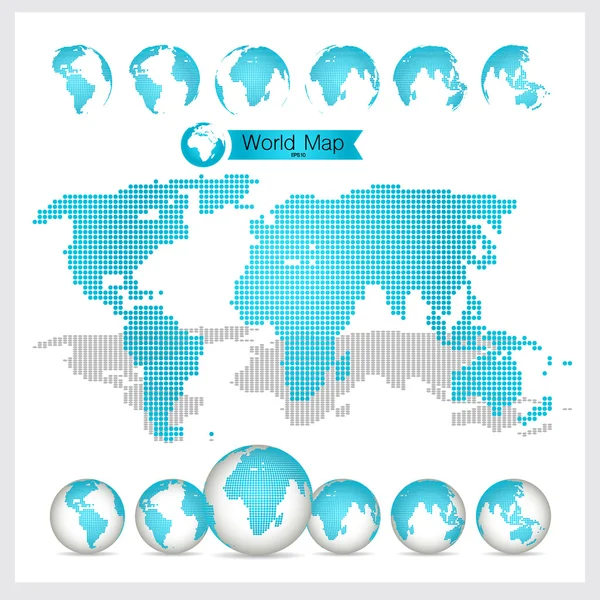 Mapa Del Mundo Globo Ilustración Vectorial — Vector de stock