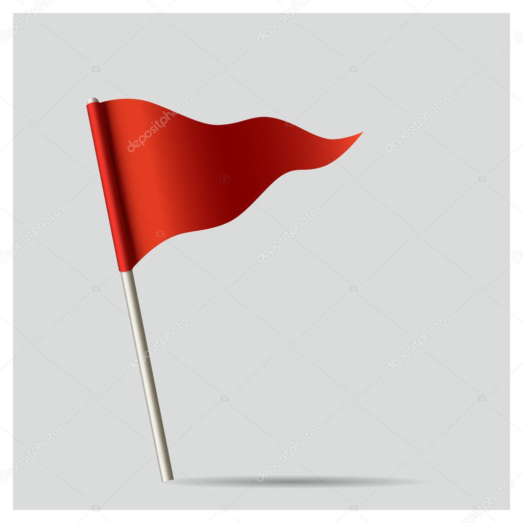 Red Flag. Vector illustration.