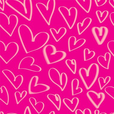 Şirin pembe kalp deseni..