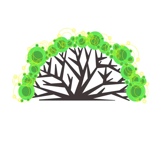 Grafische boom logo. Geschikt voor ecologische, sociale, landschaps-en gemeenschapsprojecten. Vector geïsoleerde illustratie. — Stockvector