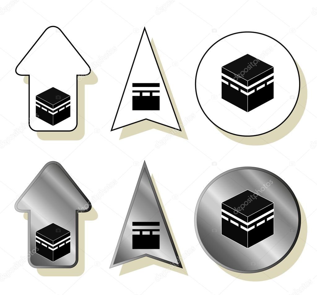 Qiblamoslim gebedsrichting. Kaaba richting. Mekka. SaudiArabië.