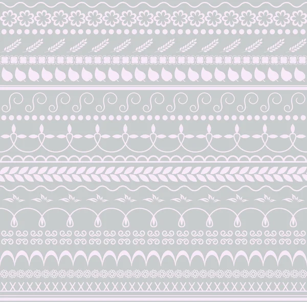 Vector. Patrón sin costura floral. Fondo horizontal para textil, papel u otra decoración. Colores rosa y gris — Vector de stock