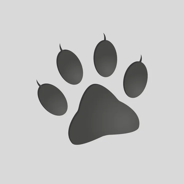 Stopy zvířat: kočičí pracku. Izolované ilustrace vektor. Kočičí tlapa silueta — Stockový vektor