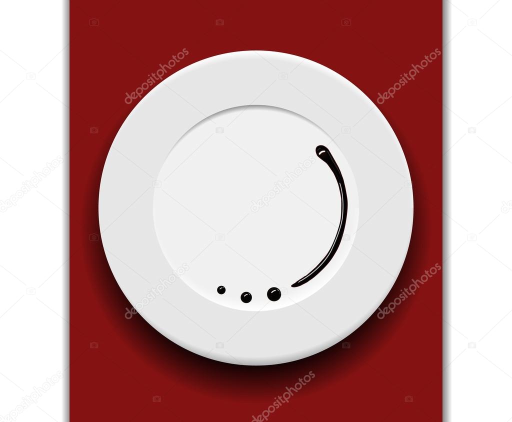 Balsamic Glaze Stripe Of Sauce On A Plate Dish Decoration