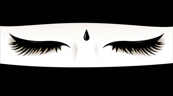 Muslimska kvinnans slöt ögonen. Face täckt med en niqab - frontplatta-. Illustration. vektor. — Stock vektor