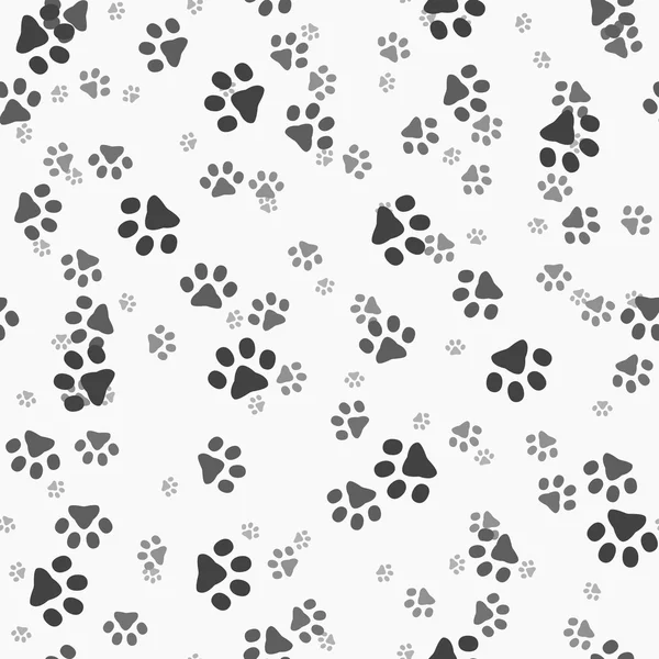 Animal paws. Random sized footprints. Seamless pattern. Vector illustration — Stock Vector
