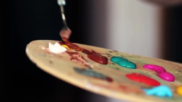 Καλλιτέχνης προετοιμάζει το χρώμα — Αρχείο Βίντεο