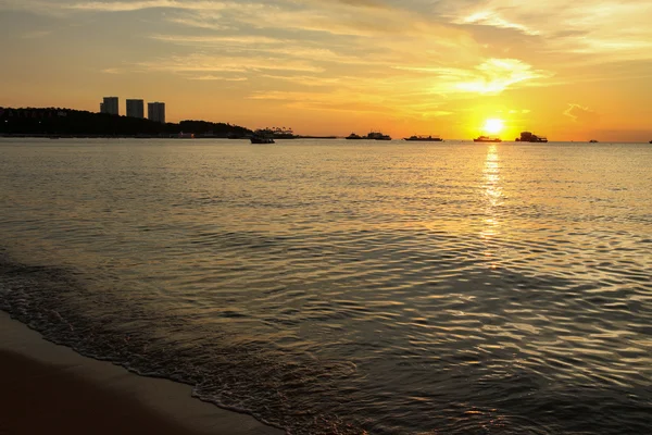 Sunset on the beach with beautiful sky Royalty Free Stock Photos