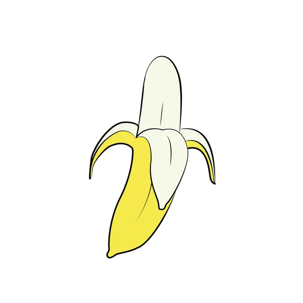 Half peeled banana — Stock Vector