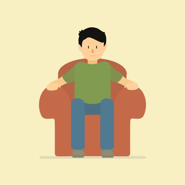Hombre sentado en el sofá — Archivo Imágenes Vectoriales