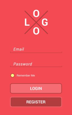 Mobil Uygulama giriş ekranı, vektör modern ve temiz tasarım.